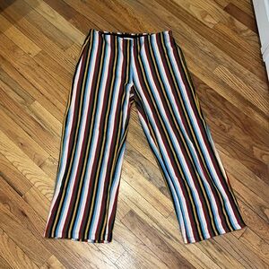 Wide leg striped Capri pants